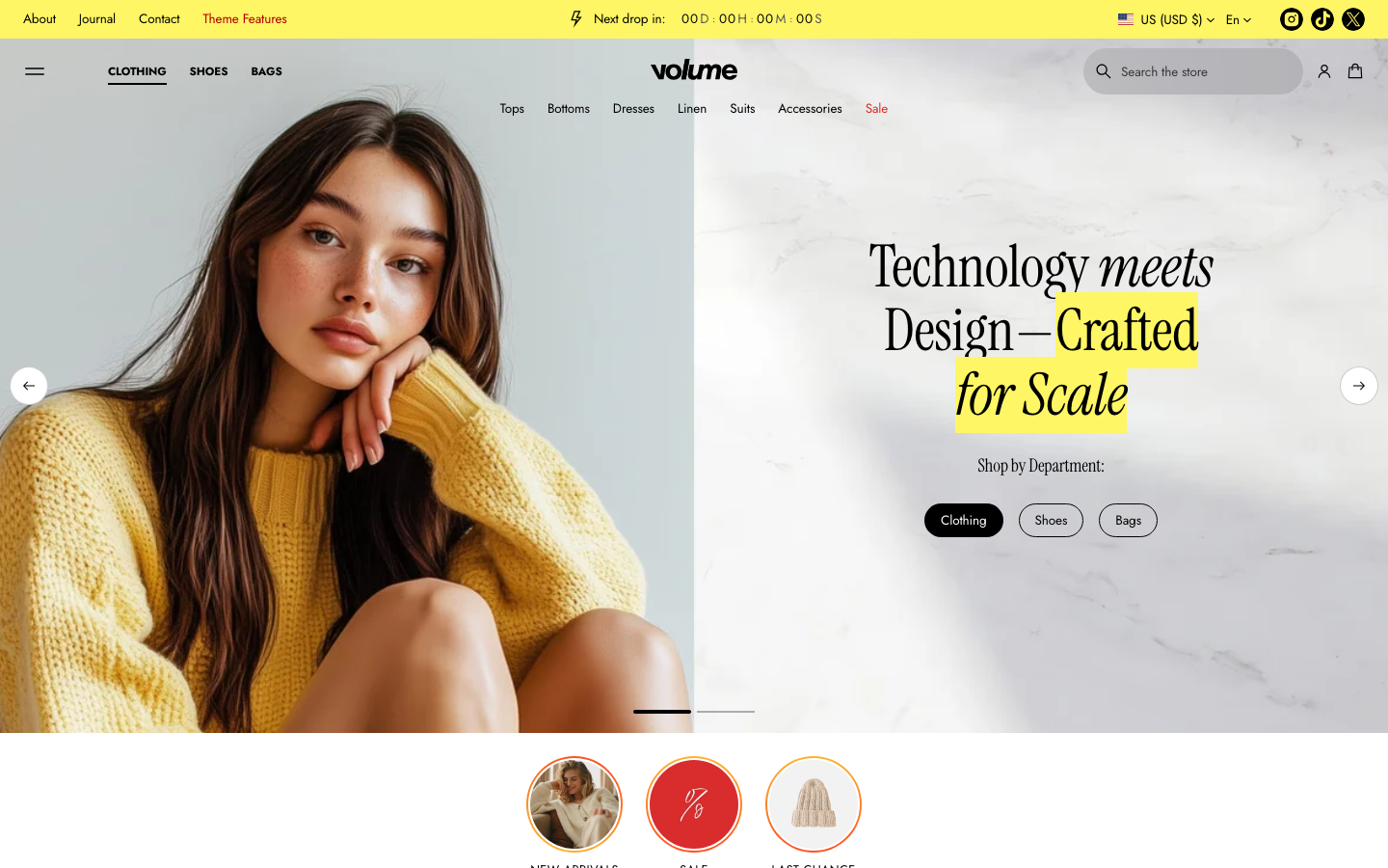 Menu inserted below header — Navi+ on the Volume Shopify theme Menu inserted below header — Navi+ on the Volume Shopify theme