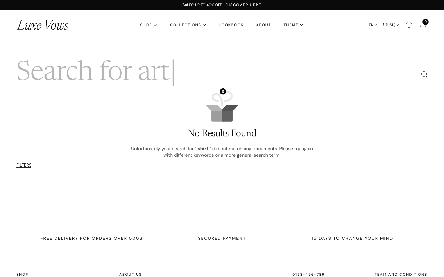 Search → panel opened — Navi+ on the Vows Shopify theme Search → panel opened — Navi+ on the Vows Shopify theme