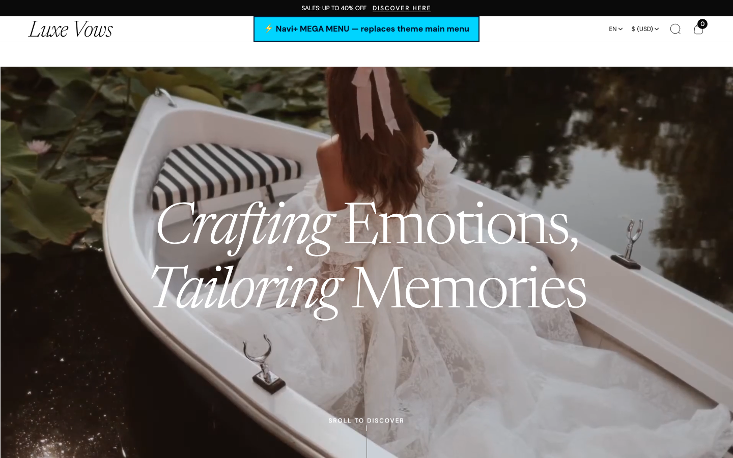 Replace main menu — Navi+ on the Vows Shopify theme Replace main menu — Navi+ on the Vows Shopify theme