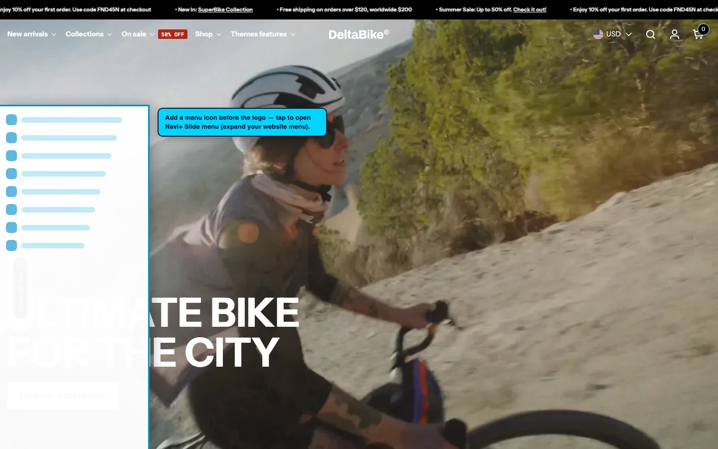 Navi+ trigger icon before the logo on the Wave Shopify theme Navi+ trigger icon before the logo on the Wave Shopify theme