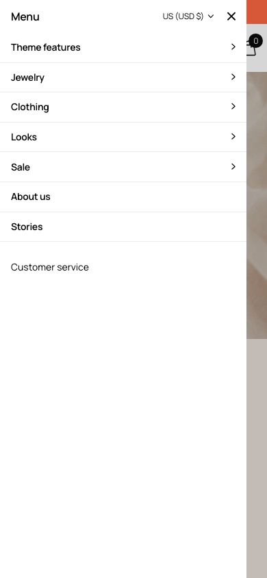 Hamburger → panel opened — Navi+ on the Xclusive Shopify theme Hamburger → panel opened — Navi+ on the Xclusive Shopify theme