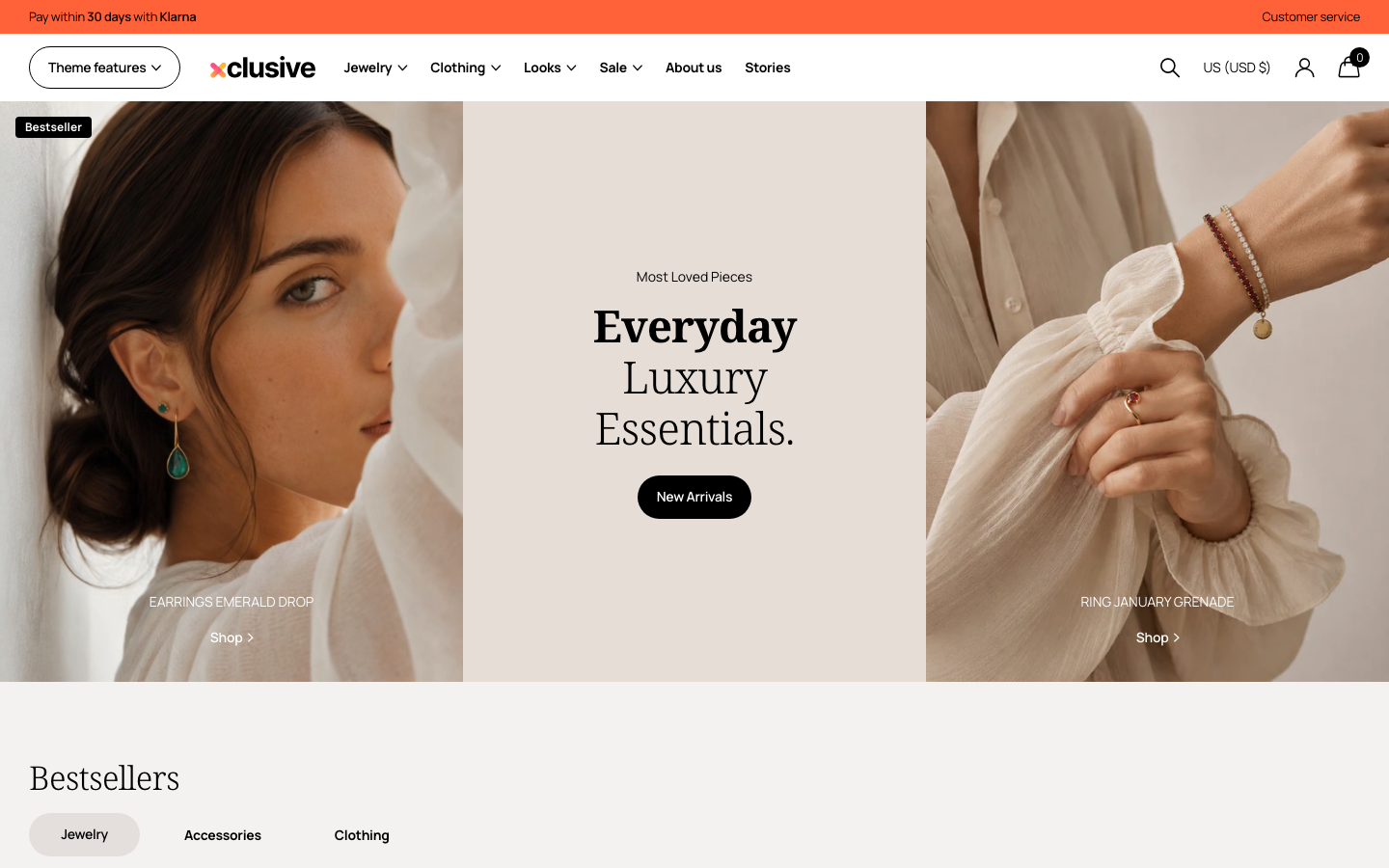 Menu inserted below header — Navi+ on the Xclusive Shopify theme Menu inserted below header — Navi+ on the Xclusive Shopify theme