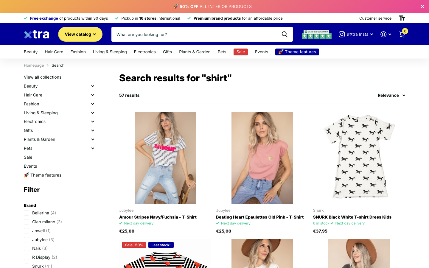 Search → panel opened — Navi+ on the Xtra Shopify theme Search → panel opened — Navi+ on the Xtra Shopify theme