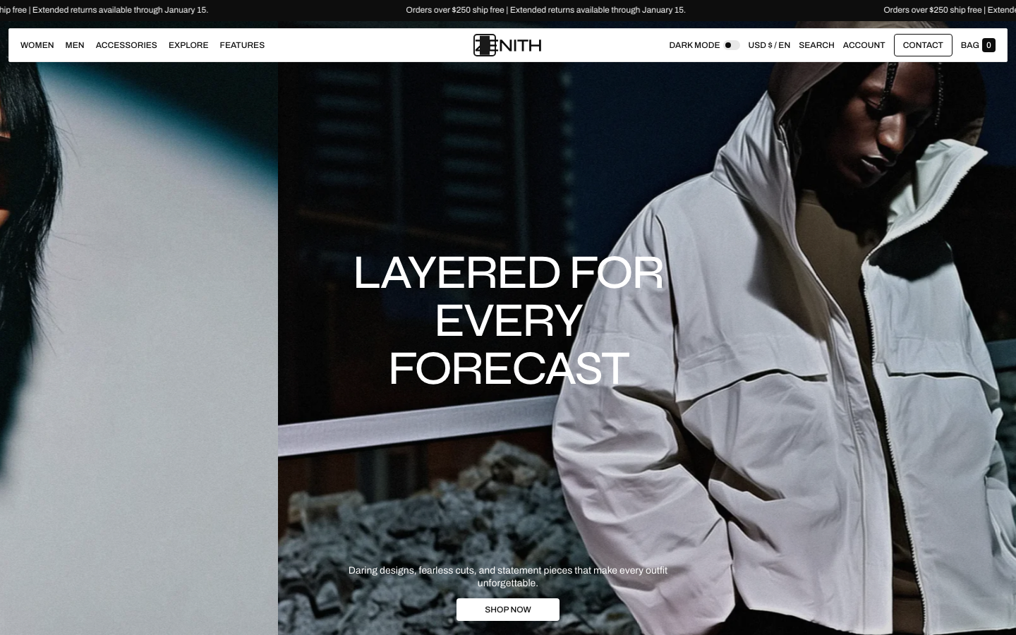 Icon before logo — Navi+ on the Zenith Shopify theme