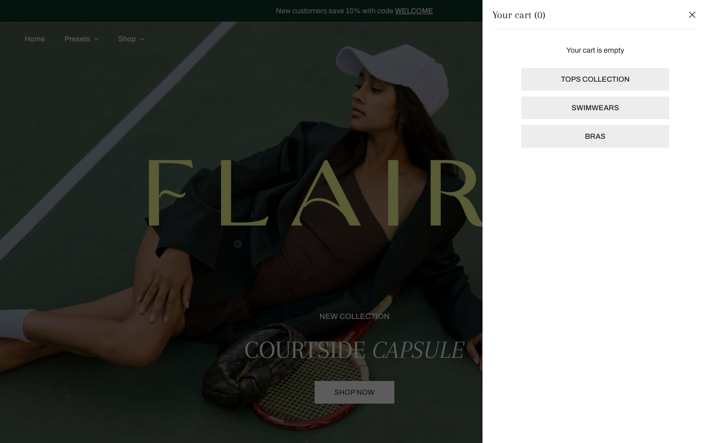 Cart → panel opened — Navi+ on the Zest Shopify theme