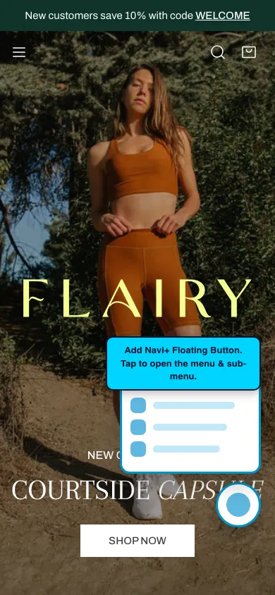 Navi+ FAB on the Zest Shopify theme Navi+ FAB on the Zest Shopify theme